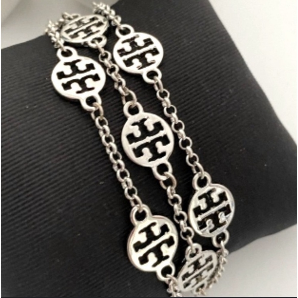 Tory Burch silver triple strand bracelet